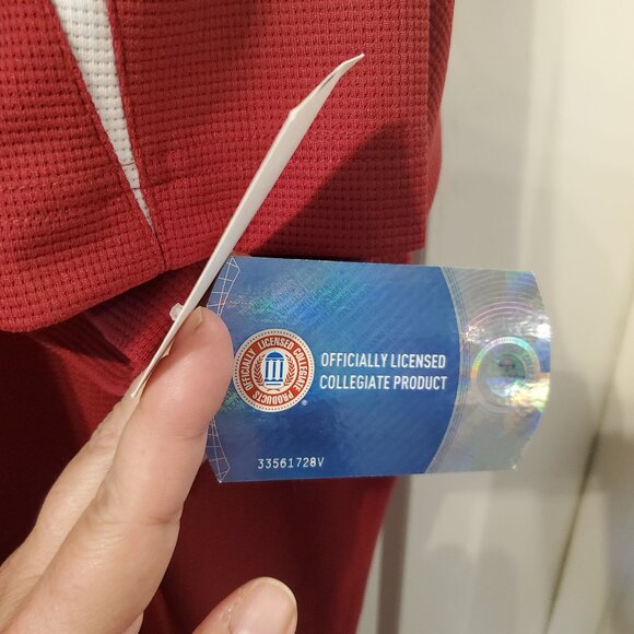 BNWT NCAA Arkansas Razorbacks Cardinal/White Polo Shirt- XXL - Picture 6 of 9